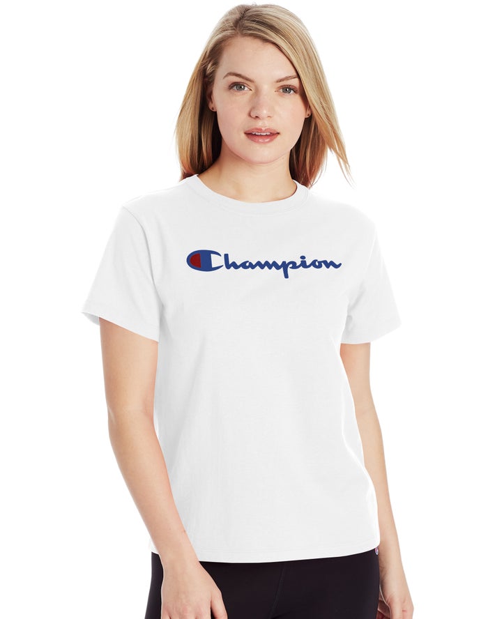 Champion Womens T-Shirt NZ - Classic White ( 6487-NTIXG )